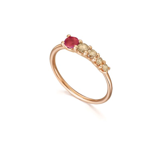 Anillo degradé Rubí