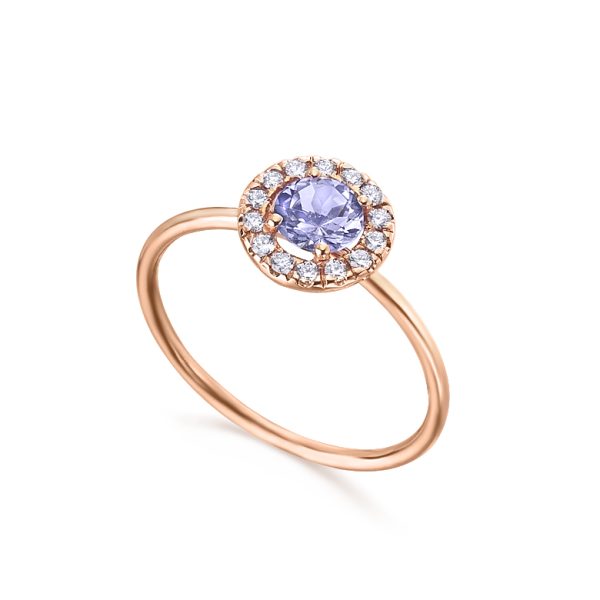 Anillo orla piedra color