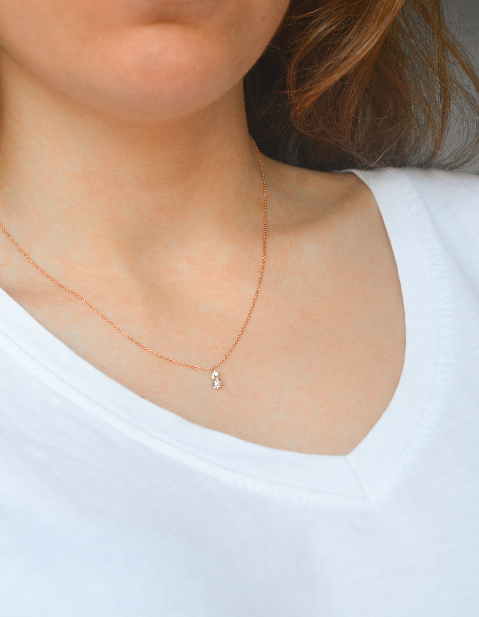 Collar con tira de diamantes