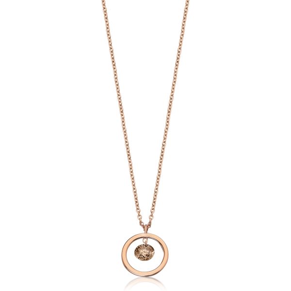 Collar orla oro rosa con diamante conyac