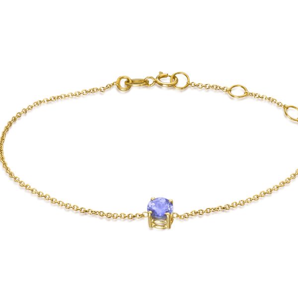 Pulsera oro con piedra de color