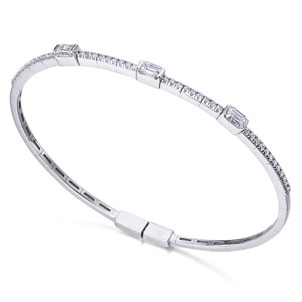 Pulsera Flex diamantes talla esmeralda