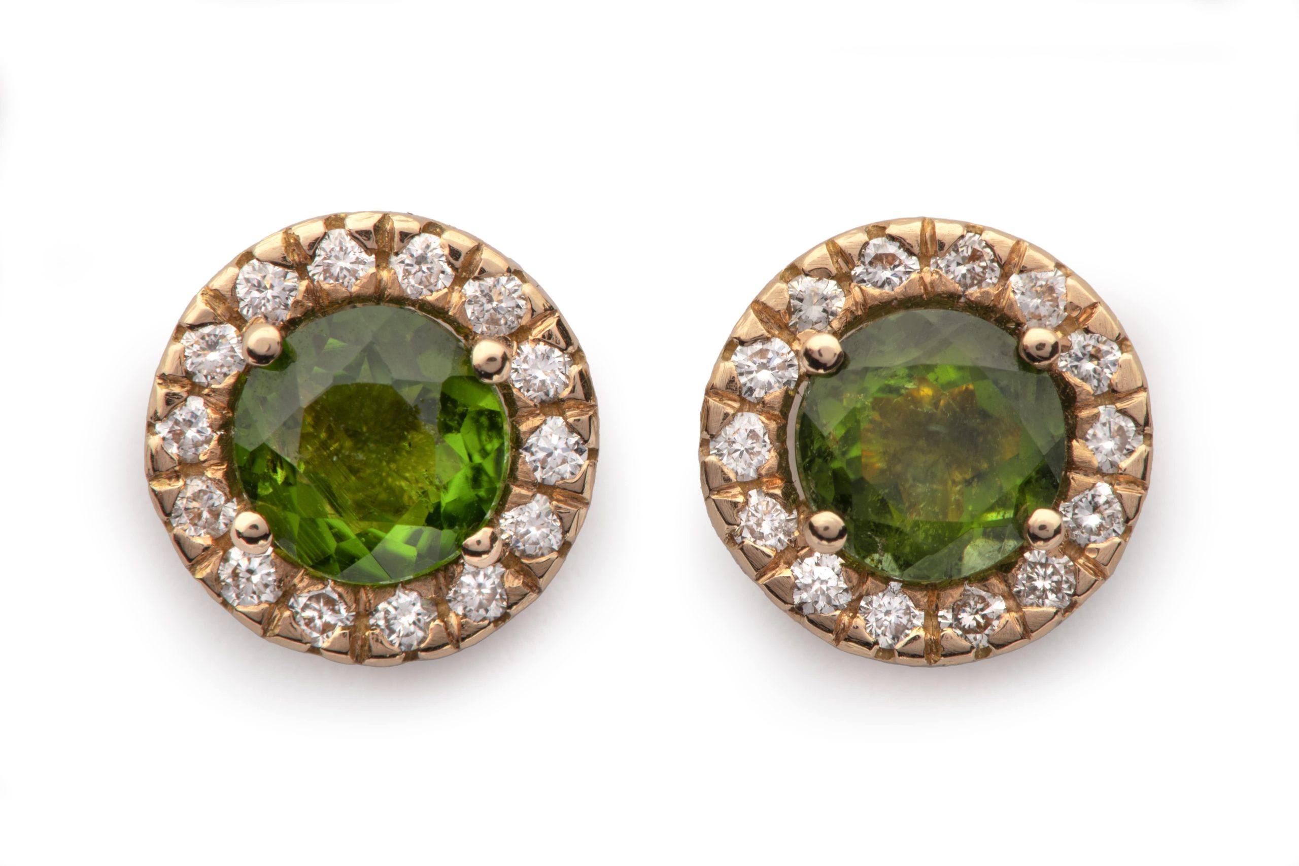 Pendientes orla con piedra central - Imagen 2