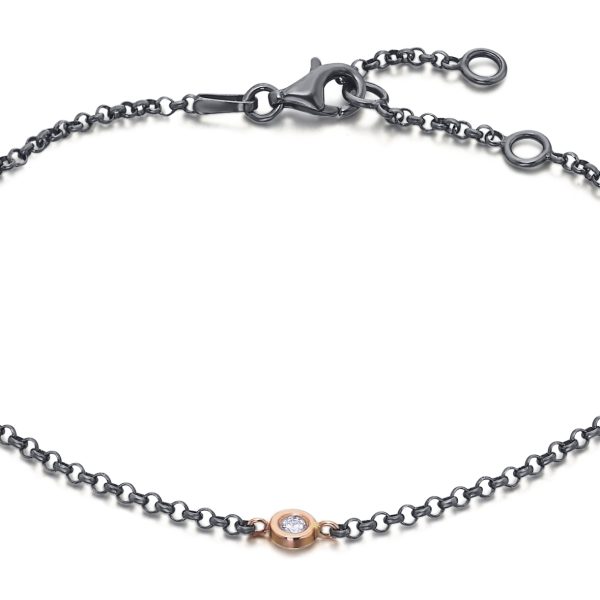 Pulsera de plata con chatón y brillante