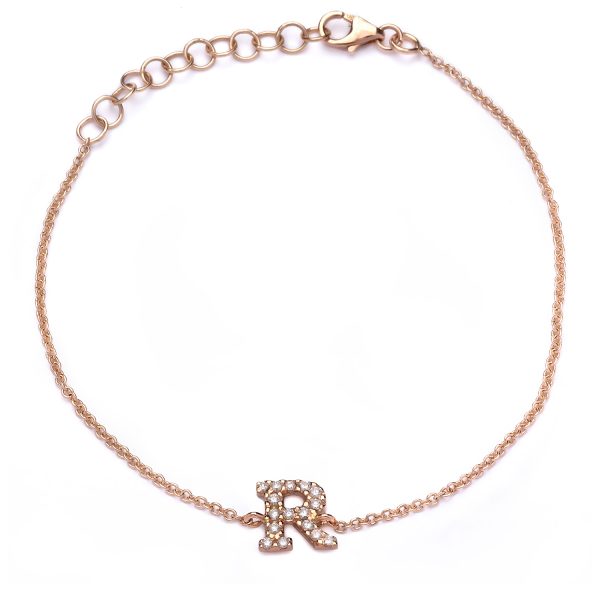 pulsera con inicial de diamantes